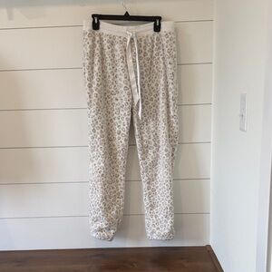 Z Supply Cozy Leopard Print Soft Fleece faux fur Lounge Pants Size L